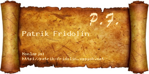 Patrik Fridolin névjegykártya